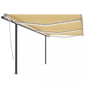 Ručně zatahovací markýza se sloupky a LED světlem 300x250 cm Dekorhome obraz