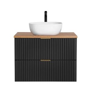 ArtCom Koupelnová skříňka s umyvadlem a deskou ADEL Black DU80/2 | 80 cm obraz