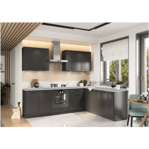Artstolk Rohová kuchyňská linka ANIKA B | 200-260 cm grafit Provedení: bez pracovní desky obraz