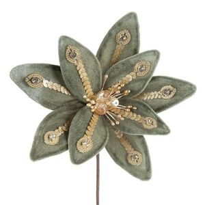 ArtFir Vánoční květ 285 | mátová/zlatá 15 x 15 cm obraz