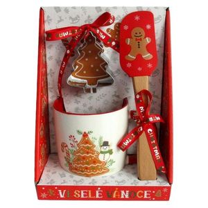 Vánoční dárkový set 3ks TORO hrnek, vykrajovátko, stěrka obraz