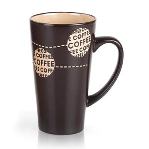 Hrníček kermický vysoký káva 450 ml hnědý 603887b obraz