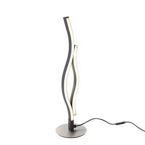 Designová stolní lampa černá se stříbrnou vč. LED 3-stupňové stmívání v Kelvinech - Blaze obraz