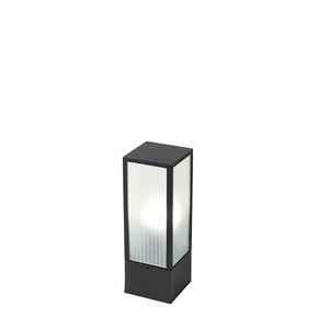 Chytrá venkovní stojací lampa černá s žebrovaným sklem 40 cm vč. WiFi A60 - Charlois obraz