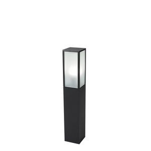 Chytrá venkovní stojací lampa černá s žebrovaným sklem 80 cm vč. WiFi A60 - Charlois obraz