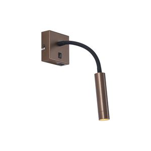 Moderní bronzová nástěnná lampa s portem USB-C - Gosna obraz