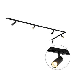 Moderní kolejnicový systém s 5 bodovými světly černý 1-fázový GU10 35mm - Iconic Jeana Luxe obraz