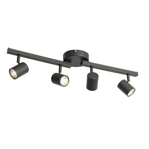 Stropní bodové svítidlo černé GU10 50mm 4-světla včetně podsvícení - Back Up obraz