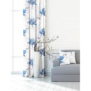Závěs dekorační, OXY Magnolie 150 cm, modrý, zbytek 2m 150 cm obraz
