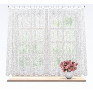Záclona žakárová, Rozkvetlá louka metráž, bílá 200 cm obraz