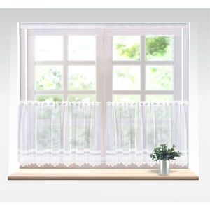 Záclona žakárová, Emma vitrážka metráž, bílá 70 cm obraz