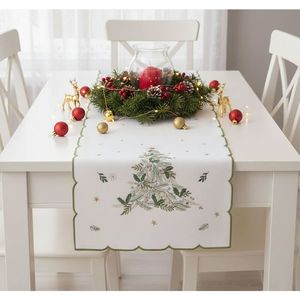 Ubrus Vánoční, Vánoční zelený stromeček, krémový 30 x 45 cm obraz