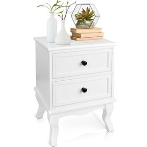 Miadomodo 74744 Noční stolek se 2 šuplíky, bílá obraz