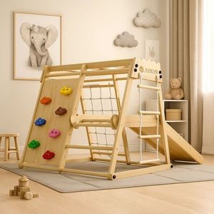 Dětské dřevěné indoor hřiště, skládací, 100 cm obraz