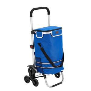 Nákupní vozík 3 v 1 na schody - objem 56 l, modrý obraz