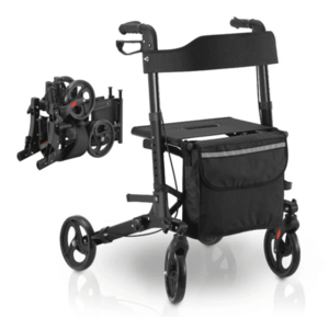 Skládací hliníkové chodítko Vital, se sedátkem a taškou obraz