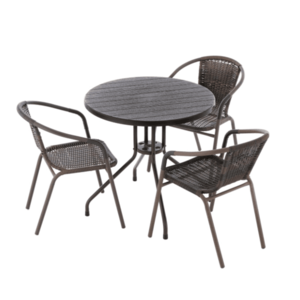 Balkonový set 3 židle a stůl, hnědý obraz