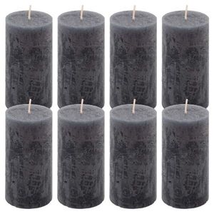 Antracit parafínová svíčka rustikální 10 cm, 25 h sada 8 ks obraz