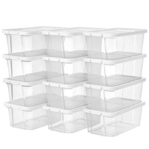 SONGMICS 12 boxů na boty Terry (41 EU) bílé obraz