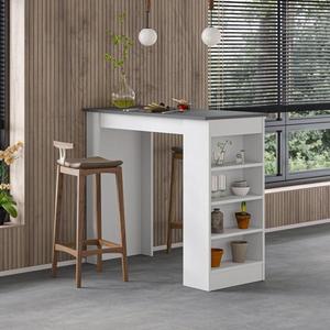 Barový stůl Houseland Swallow antracitově šedý/bílý obraz