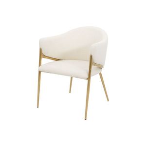 LivinHill Čalouněné jídelní křeslo Modig bouclé bílé/zlaté obraz