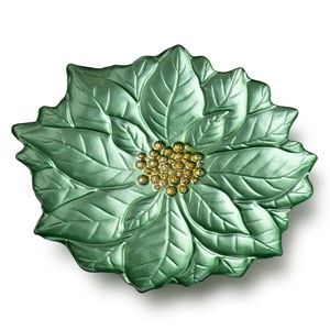 Allesken Dekorativní talíř FLOWIE 31, 5 cm zelený obraz