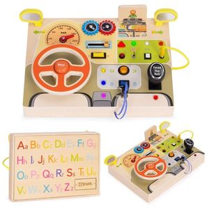 ECOTOYS Dřevěná multifunkční LED tabule CAR vícebarevná obraz