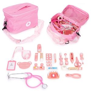 ECOTOYS Dřevěná sada pro malého lékaře DOCTOR růžová obraz