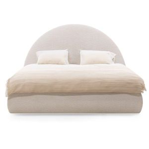 Hector Dvoulůžková čalouněná postel Orbi 140x200 s úložným prostorem béžová obraz