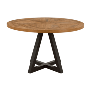 LivinHill Jídelní stůl Indus 125 cm z masivu dub přírodní/grafit obraz