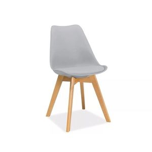 Signal Jídelní židle Kris z masivu buk/eko kůže světle šedá obraz