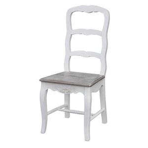 LivinHill Jídelní židle Rimini z masivu bílá/tmavě hnědá obraz