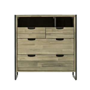 LivinHill Komoda Flow 100 cm z masivu hnědá/grafit obraz