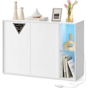 SONGMICS Komoda Homes s LED osvětlením 100 cm bílá obraz