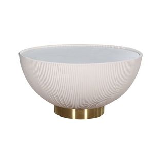 LivinHill Konferenční stolek Modig 70 cm eko kůže zlatý/ecru obraz