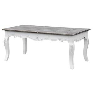 LivinHill Konferenční stolek Rimini 120 cm z masivu bílý/tmavě hnědý obraz