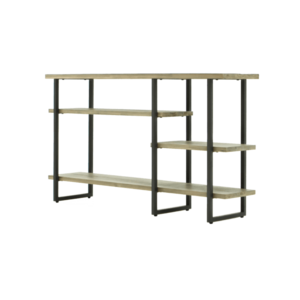 LivinHill Konzolový stolek Flow 140 cm z masivu hnědý/grafit obraz