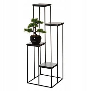 HowHomely Květinový stojan LOFT 110 cm černý obraz