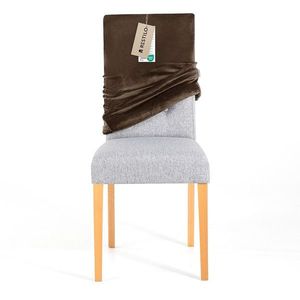 Restilo Napínací potah na židli s opěradlem SENTO 1 ks tmavě hnědý obraz