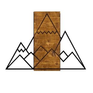 Wallity Nástěnná dřevěná dekorace MOUNTAIN hnědá/černá obraz