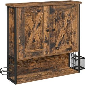 SONGMICS Nástěnná koupelnová skříňka Vasagle Bellagro hnědá/černá obraz