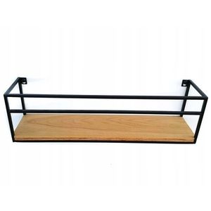 ModernClock Nástěnná police Kisa 60 cm černá/hnědá obraz