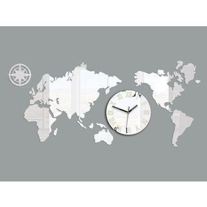 ModernClock Nástěnné samolepící hodiny Mapas 110x55 cm zrcadlové obraz