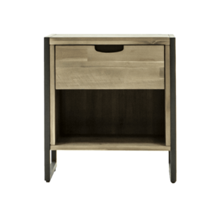 LivinHill Noční stolek Flow 55 cm z masivu hnědý/grafit obraz