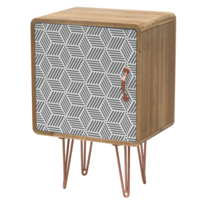 LivinHill Noční stolek Portofino 40 cm hnědý/měď obraz