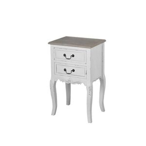 LivinHill Noční stolek Rimini 41 cm z masivu bílý/tmavě hnědý obraz