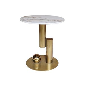 LivinHill Odkládací stolek Modig 45 cm zlatý/mramor obraz