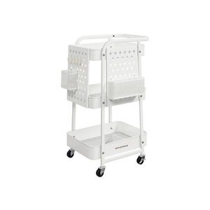 SONGMICS Pojízdný kuchyňský vozík Meshy bílý obraz