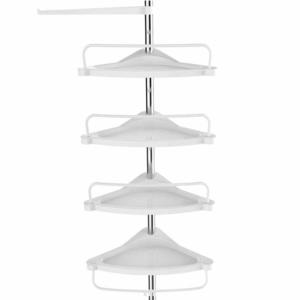 SONGMICS Rohová koupelnová police Marty bílá obraz