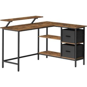 SONGMICS Rohový psací stůl Vasagle Very hnědo-černý obraz